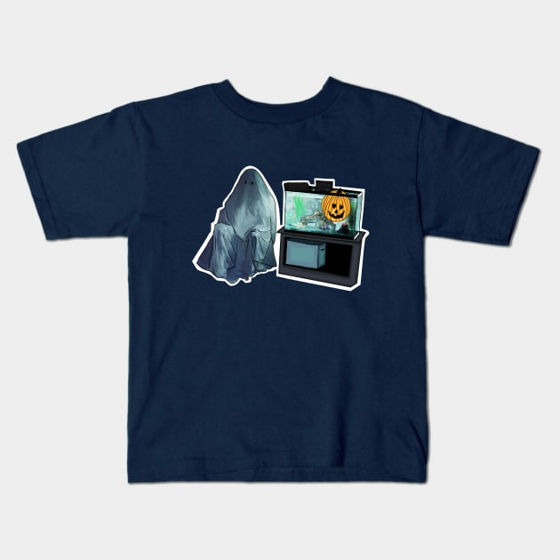 Sheet Ghost Kids T-Shirt by attackofthegiantants